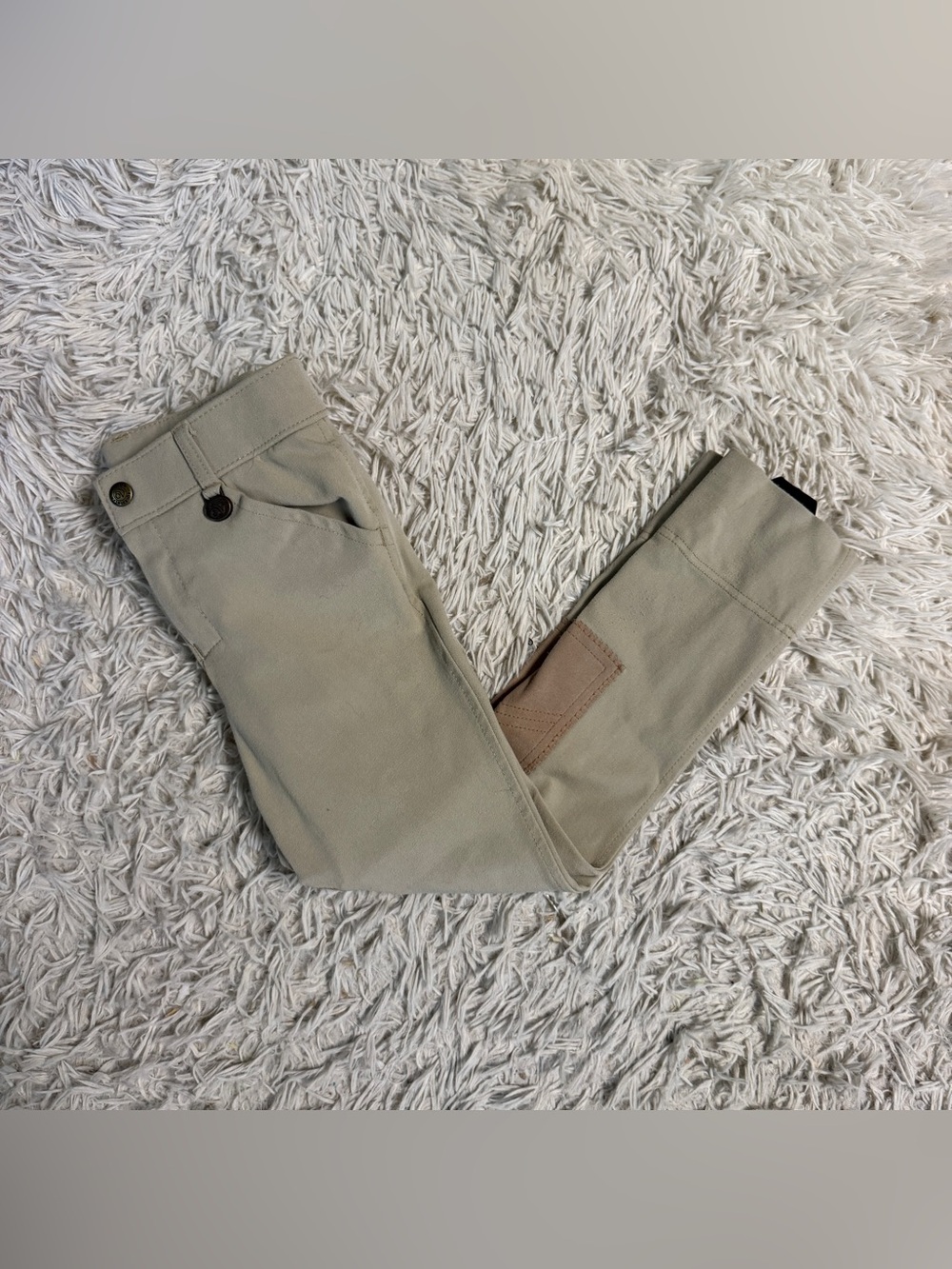 Boy’s Size 6R Tan Ovation Knee Patch Horseback Riding Jodphurs Breeches. Good Co